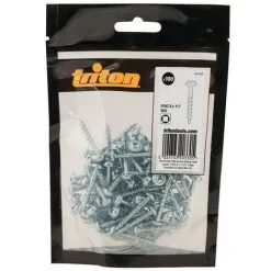 TRITON Vis En Acier Pour Perçages Dissimulés, Fausse Rondelle, Pas Grossier - 100 Vis Numéro 8 X 1-1/4''